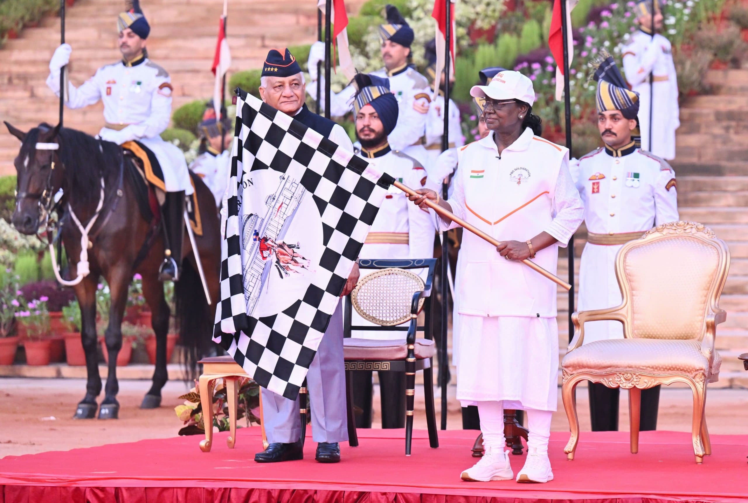 President Droupadi Murmu Flags Off PBG Soldierathon Run